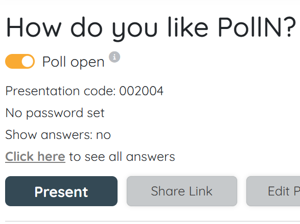 Poll open switch on