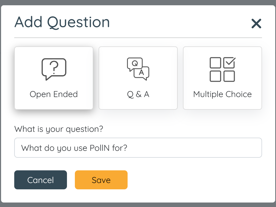 Add question modal